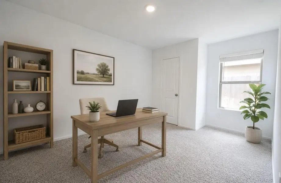With four total bedrooms, one could easily be used for a home office.