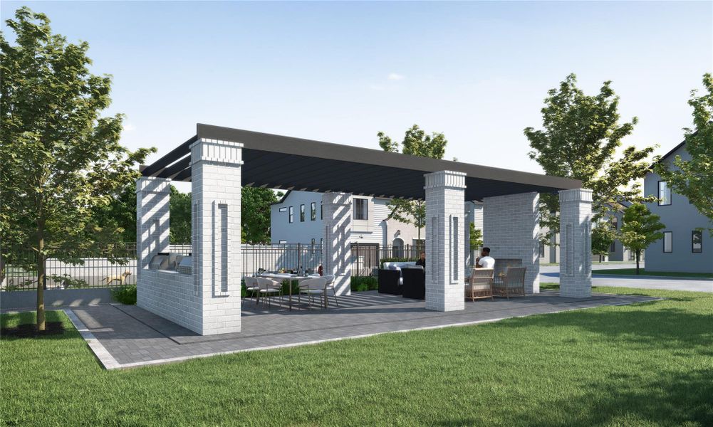 Exterior details and patio area of a home in , Houston (Image 3).