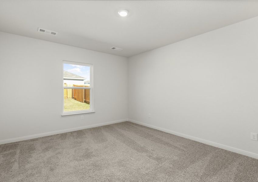 The master bedrooms is spacious and has a large window. The master bedrooms is spacious and has a large window.