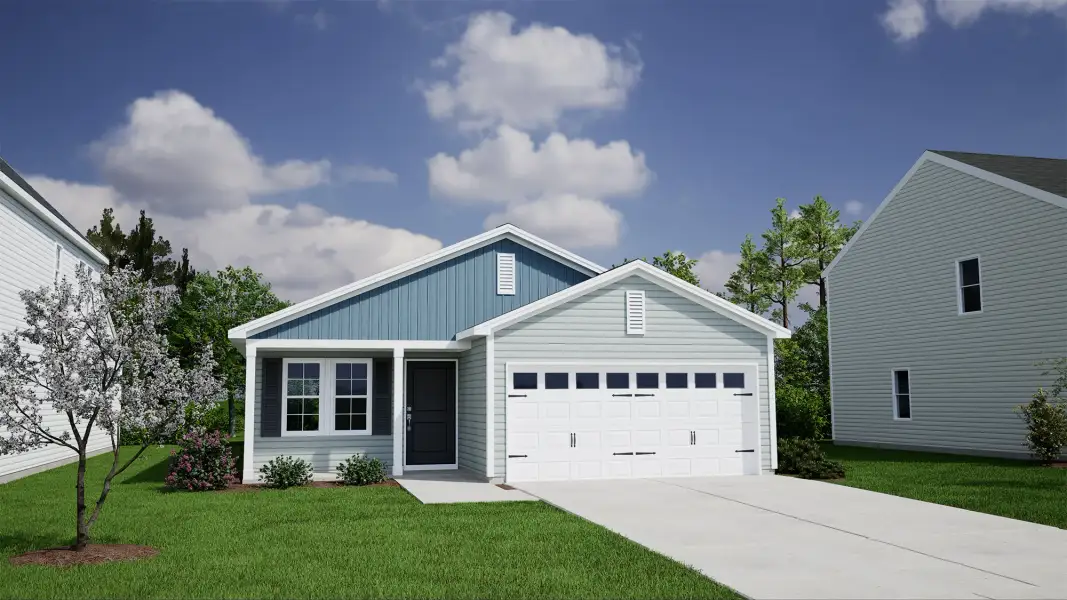 Representative exterior photo of a completed home built from the Brunswick - Genesis Value Collection by Mungo Homes in Creekside Ridge, Batesburg-Leesville, SC (Image 13).