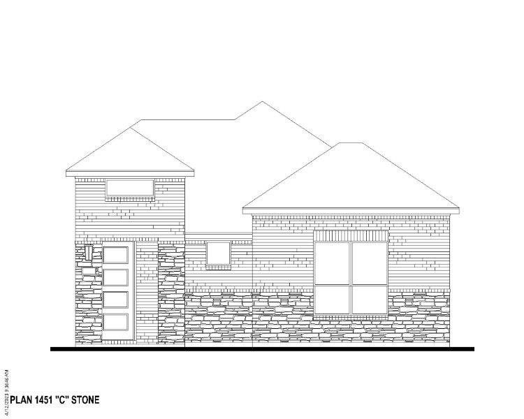 Plan 1451 Elevation C w/ Stone