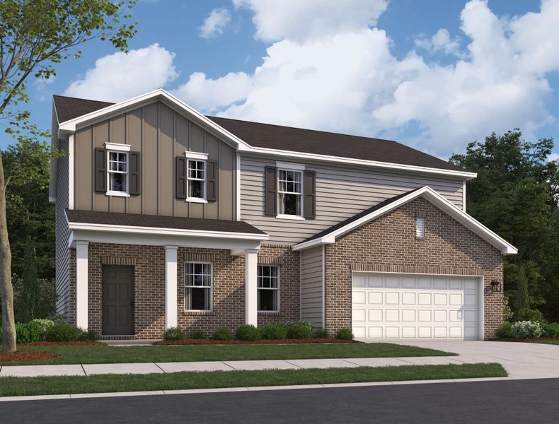 Representative exterior photo of a completed home built from the Palomar by Starlight Homes in The Meadows, Mebane, NC (Image 13). Representative exterior photo of a completed home built from the Palomar by Starlight Homes in The Meadows, Mebane, NC (Image 13).