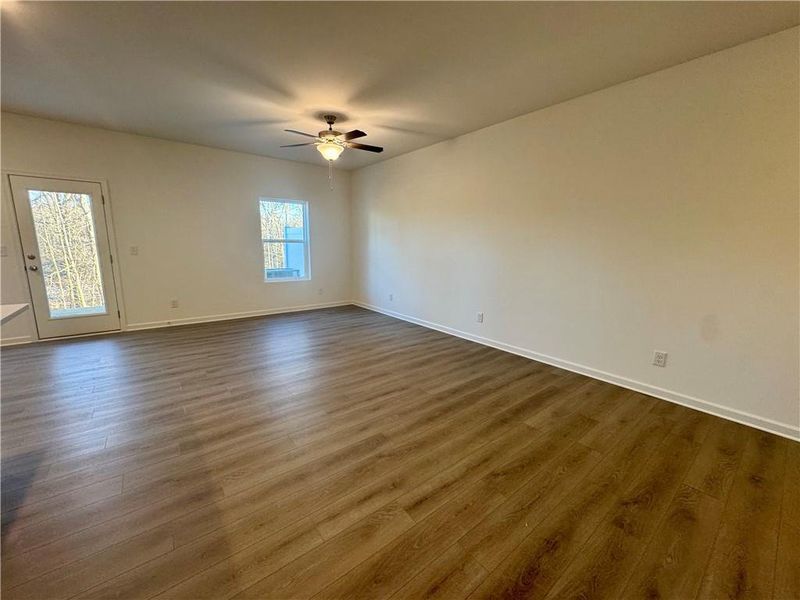 Spacious, unfurnished interior of a new home in Eastlyn Crossing, Flowery Branch (Image 11). Spacious, unfurnished interior of a new home in Eastlyn Crossing, Flowery Branch (Image 11).