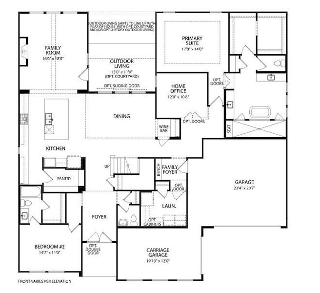 2D floor plan layout of this home in Audubon - 80', Magnolia, TX (Image 5).