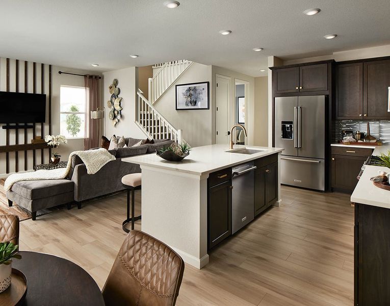 Furnished interior view inside a new home in Westside Crossing Townhomes, Berthoud (Image 3).