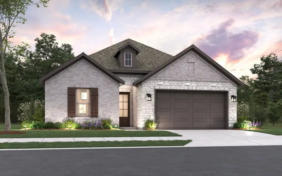 Representative exterior photo of a completed home built from the Jackson by Cambridge Homes in Ribbonwood, Aubrey, TX (Image 1). Representative exterior photo of a completed home built from the Jackson by Cambridge Homes in Ribbonwood, Aubrey, TX (Image 1).