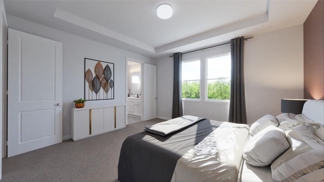 Furnished interior view inside a new home in The Villas Collection at Novel, Austin (Image 18).