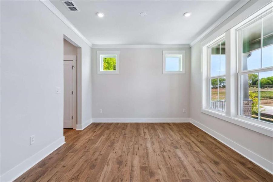 Spacious, unfurnished interior of a new home in The Paddocks at Doc Hughes, Buford (Image 25). Spacious, unfurnished interior of a new home in The Paddocks at Doc Hughes, Buford (Image 25).