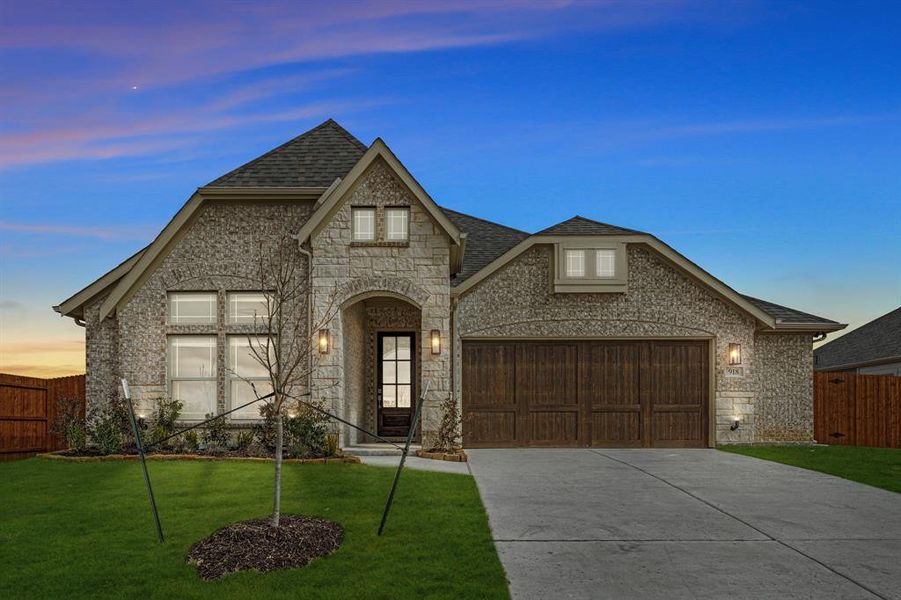 Front exterior of a new home in Mockingbird Heights Classic 80, Midlothian, TX, highlighting curb appeal (Image 21).
