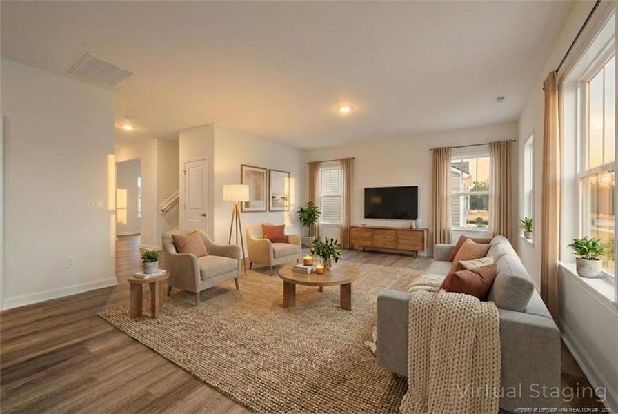 Open Family room - virtually staged