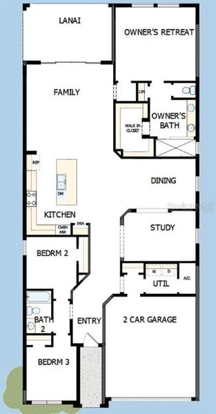 2D floor plan layout of this home in Eastlyn, Bradenton, FL (Image 4).