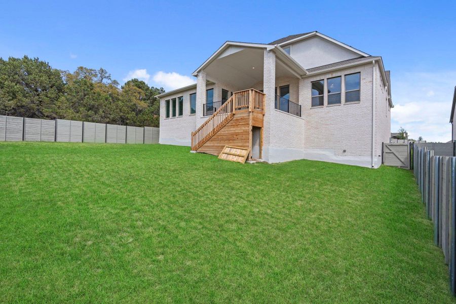 Rear of Home and Private Backyard