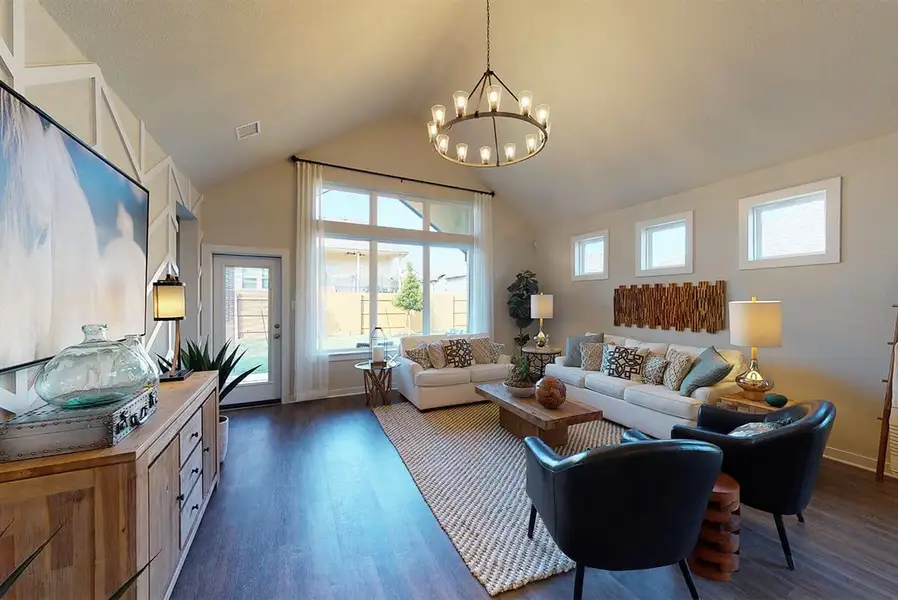 Representative furnished interior of a home built from the Austin- 45′ Lot by Chesmar Homes in Bridgeland, Cypress (Image 5).