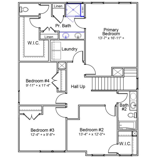 2D floor plan layout of this home in Creekside Ridge, Batesburg-Leesville, SC (Image 3).