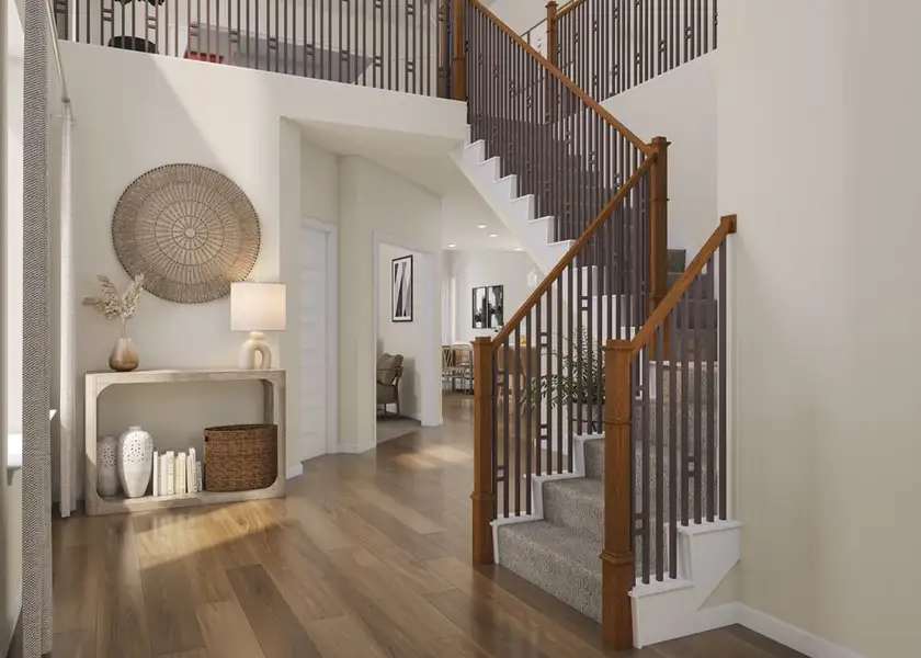 Furnished interior view inside a new home in Terrace Collection at Lariat, Liberty Hill (Image 5). Furnished interior view inside a new home in Terrace Collection at Lariat, Liberty Hill (Image 5).