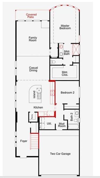 2D floor plan layout of this home in The Trails, New Caney, TX (Image 4).