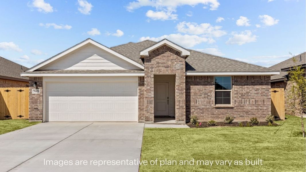 Front exterior of a new home in Viridian, Lubbock, TX, highlighting curb appeal (Image 1).
