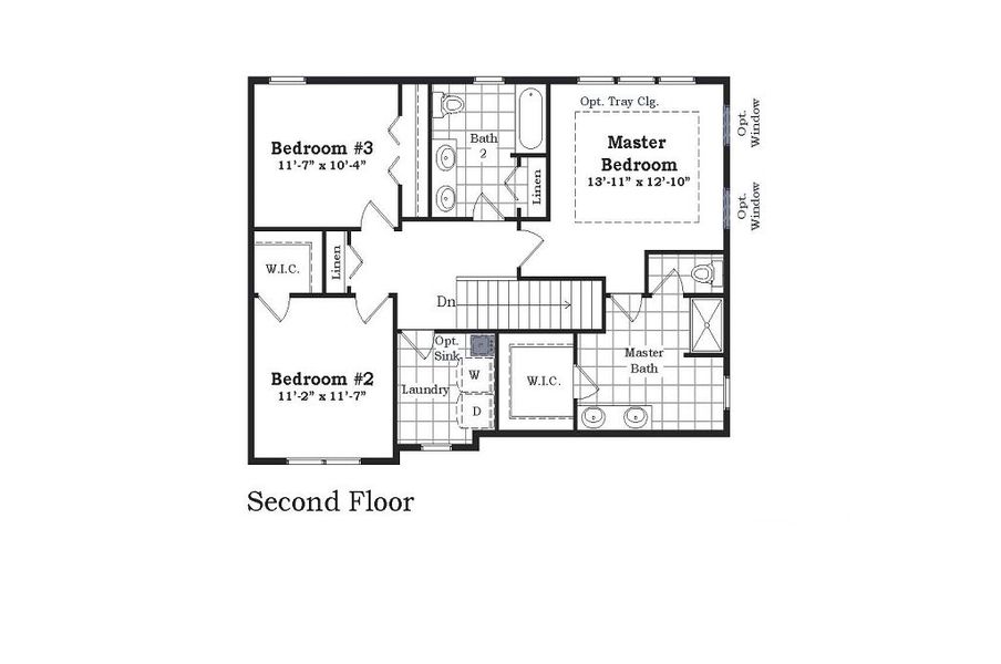 2D floor plan layout for the The Winslow by Norfolk Homes in Valleys, Jackson, MI (Image 6).