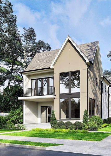 Front exterior of a new home in , Atlanta, GA, highlighting curb appeal (Image 1).