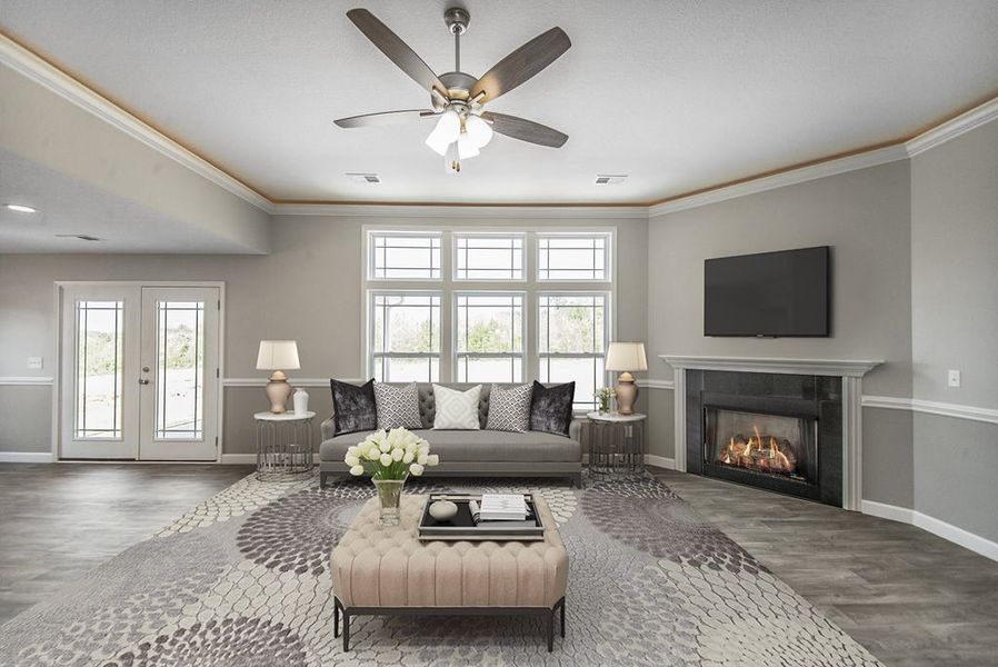 Representative furnished interior of a home built from the Beaumont by Enchanted Homes in Guadalupe Heights, Seguin (Image 6).