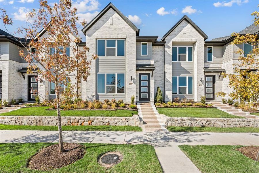 Front exterior of a new home in Talia, Mesquite, TX, highlighting curb appeal (Image 18).