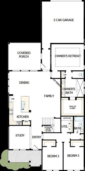 2D floor plan layout of this home in Talia – Garden Series, Mesquite, TX (Image 5).