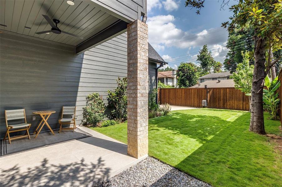 Exterior details and patio area of a home in , Highland Park (Image 3). Exterior details and patio area of a home in , Highland Park (Image 3).