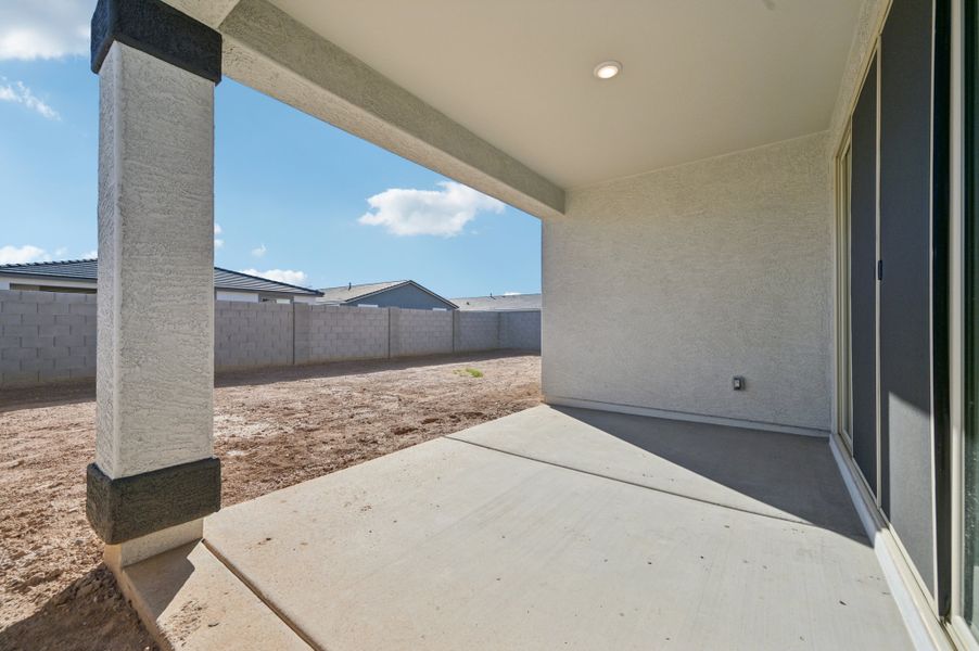 Covered patio. Finishes and options may vary by community.