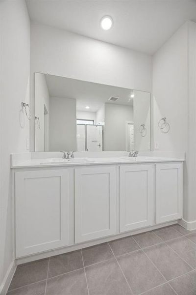 Primary Bathroom in the Oak II home plan by Trophy Signature Homes – REPRESENTATIVE PHOTO