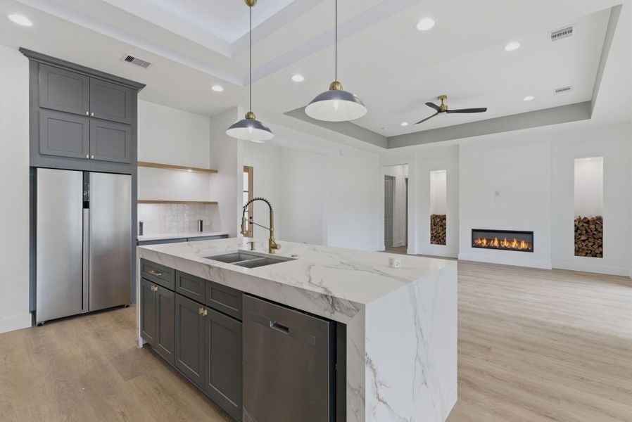 Furnished interior view inside a new home in , New Waverly (Image 9).
