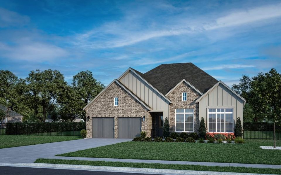 Representative exterior photo of a completed home built from the Tahoe by Stonefield Homes in Rio Vista at Kelly Ranch, Aledo, TX (Image 31). Representative exterior photo of a completed home built from the Tahoe by Stonefield Homes in Rio Vista at Kelly Ranch, Aledo, TX (Image 31).