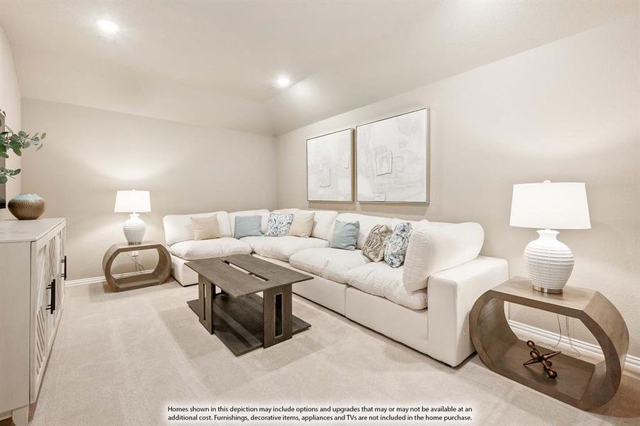 Furnished interior view inside a new home in Sunrise at Garden Valley, Waxahachie (Image 5).