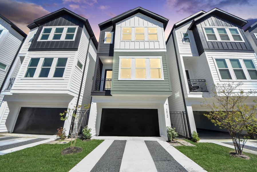 Front exterior of a new home in Skyline Homes at Cavalcade, Houston, TX, highlighting curb appeal (Image 1). Front exterior of a new home in Skyline Homes at Cavalcade, Houston, TX, highlighting curb appeal (Image 1).