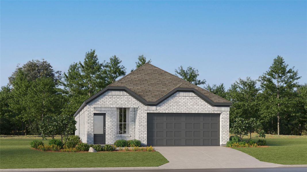Front exterior of a new home in Elm Creek, Elgin, TX, highlighting curb appeal (Image 21).