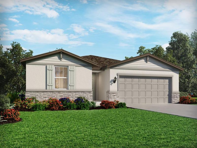 Front exterior of a new home in Magnolia Bay - Classic Series, Nokomis, FL, highlighting curb appeal (Image 1). Front exterior of a new home in Magnolia Bay - Classic Series, Nokomis, FL, highlighting curb appeal (Image 1).