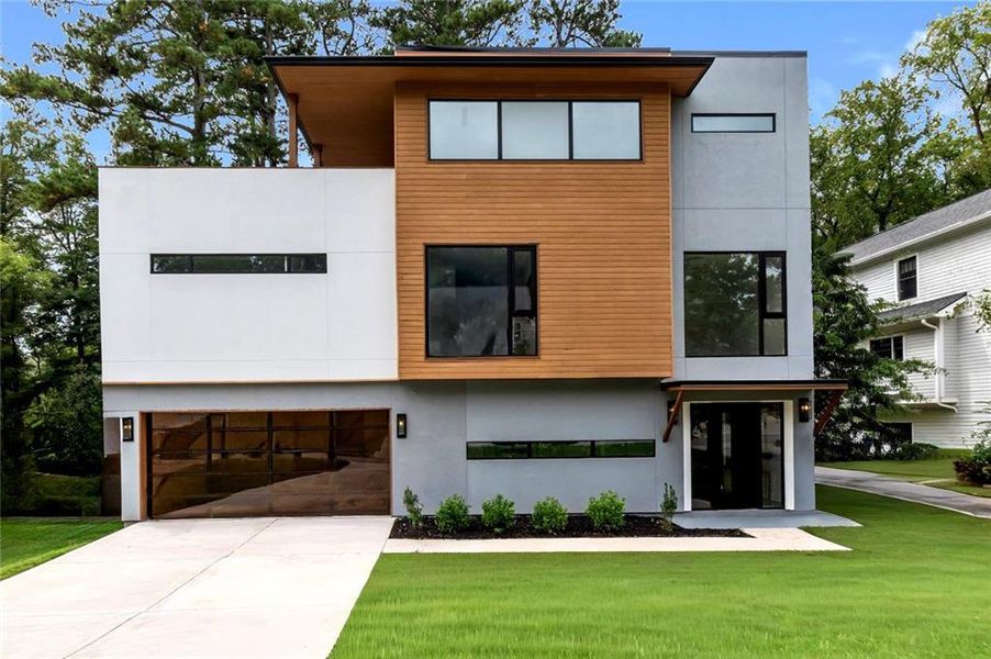 Front exterior of a new home in , Brookhaven, GA, highlighting curb appeal (Image 2). Front exterior of a new home in , Brookhaven, GA, highlighting curb appeal (Image 2).