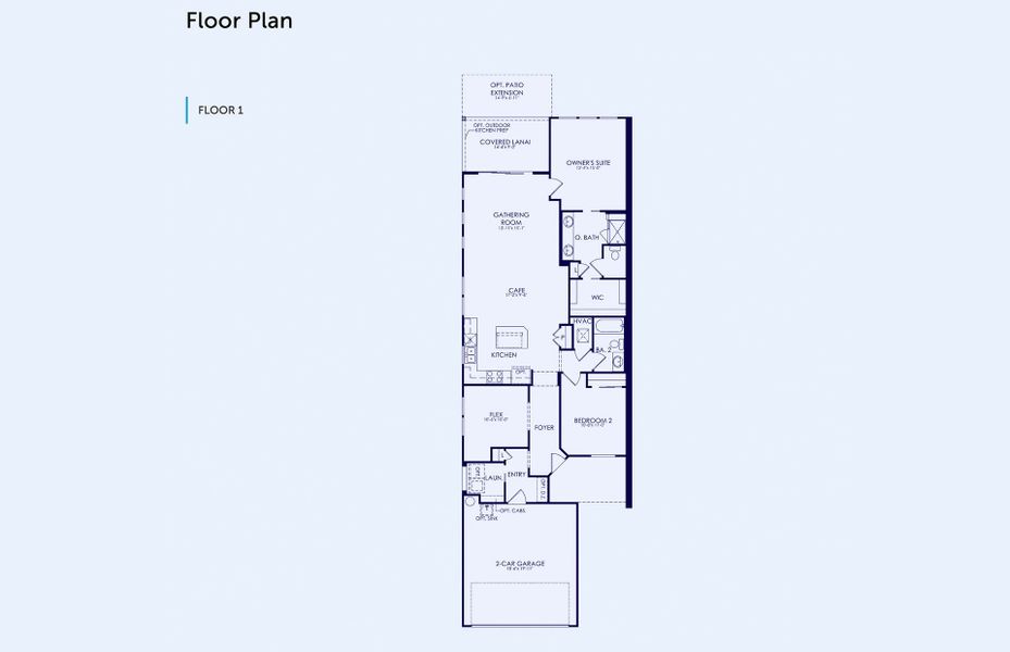2D floor plan layout of this home in Del Webb Wildlight, Yulee, FL (Image 4).