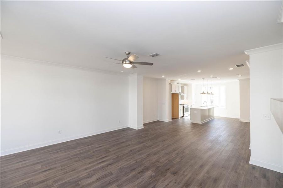 Spacious, unfurnished interior of a new home in Millcroft Townhomes, Buford (Image 27). Spacious, unfurnished interior of a new home in Millcroft Townhomes, Buford (Image 27).