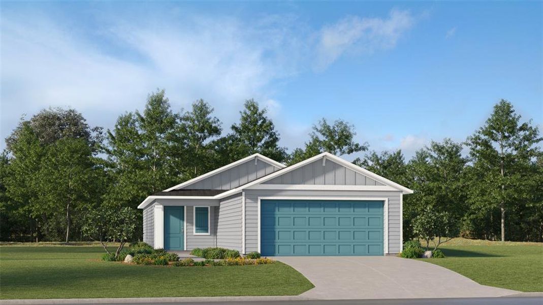 Front exterior of a new home in Heath Preserve: Heath Preserve - The Enclave, Ocala, FL, highlighting curb appeal (Image 1).