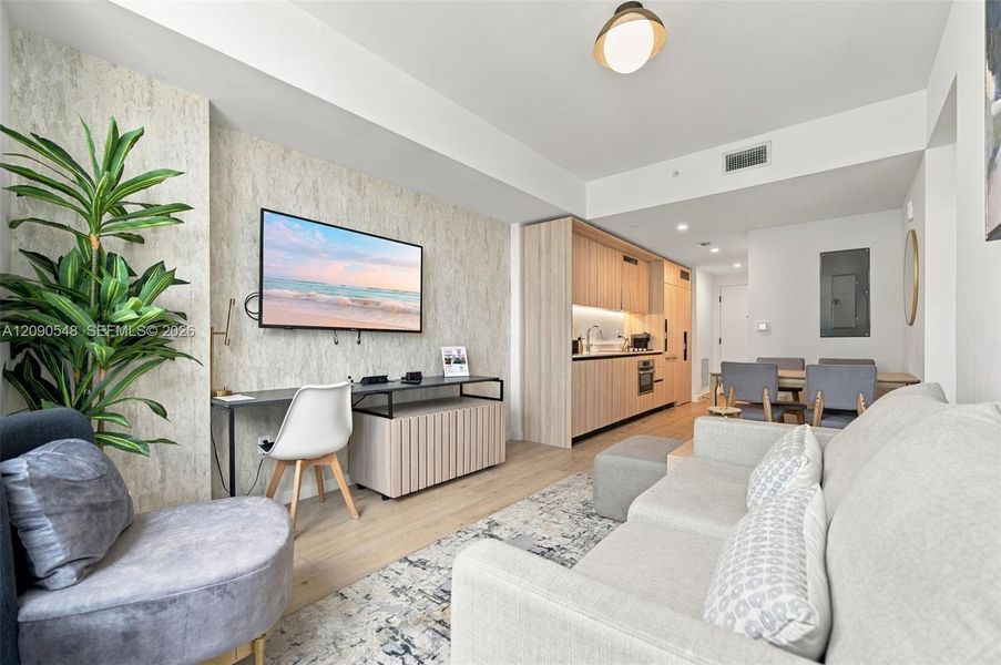Furnished interior view inside a new home in , Miami (Image 3).