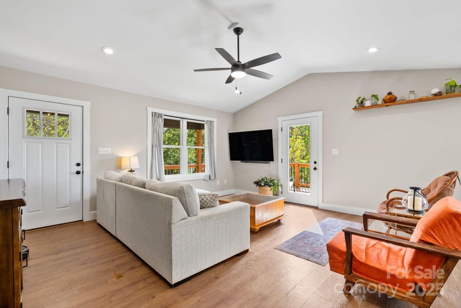Step inside and enjoy the open living space with vaulted ceiling and plenty of natural light. Step inside and enjoy the open living space with vaulted ceiling and plenty of natural light.
