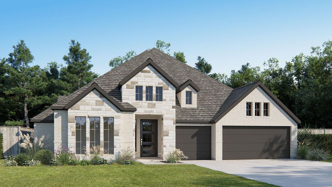 Front exterior of a new home in Kresston, Montgomery, TX, highlighting curb appeal (Image 1). Front exterior of a new home in Kresston, Montgomery, TX, highlighting curb appeal (Image 1).