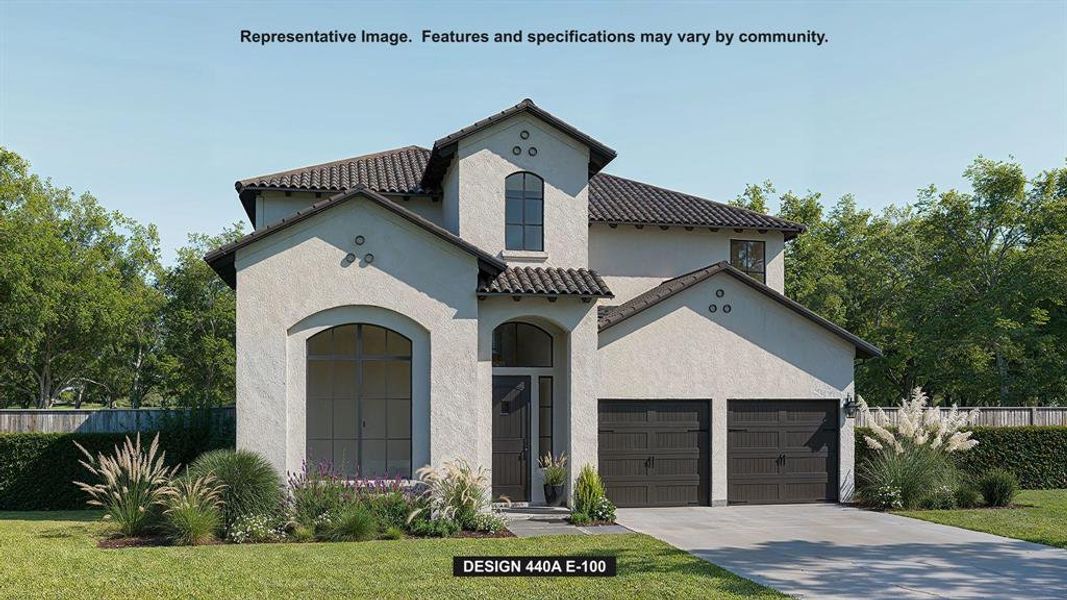 Front exterior of a new home in Fields 50', Frisco, TX, highlighting curb appeal (Image 1).