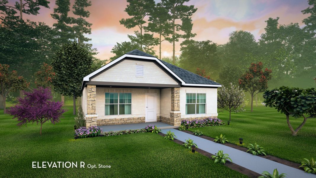 Representative exterior photo of a completed home built from the Onyx by CastleRock Communities in Infinity Square, Kyle, TX (Image 16).