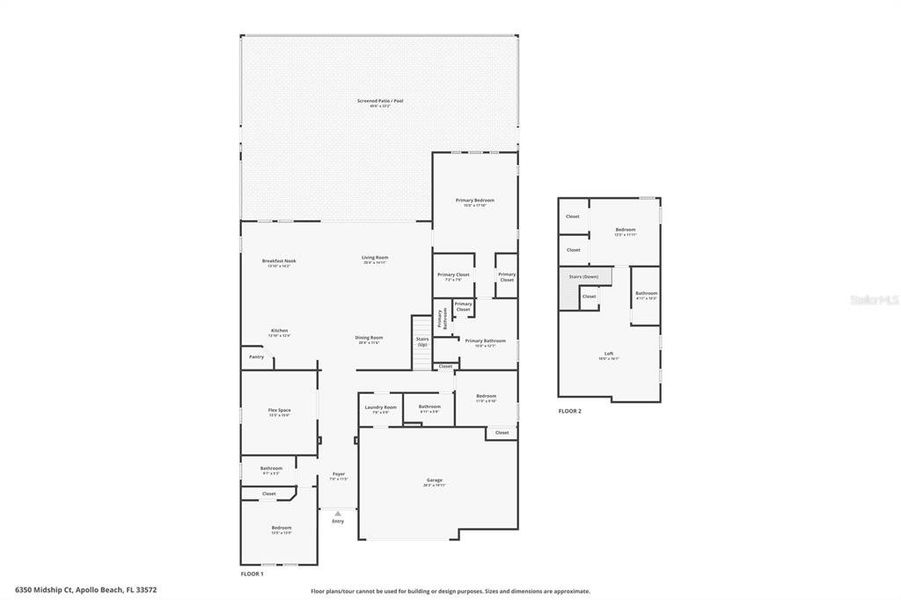 2D floor plan layout of this home in , Apollo Beach, FL (Image 7).