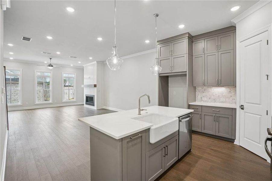 Furnished interior view inside a new home in Ward's Crossing Townhomes, Johns Creek (Image 5).