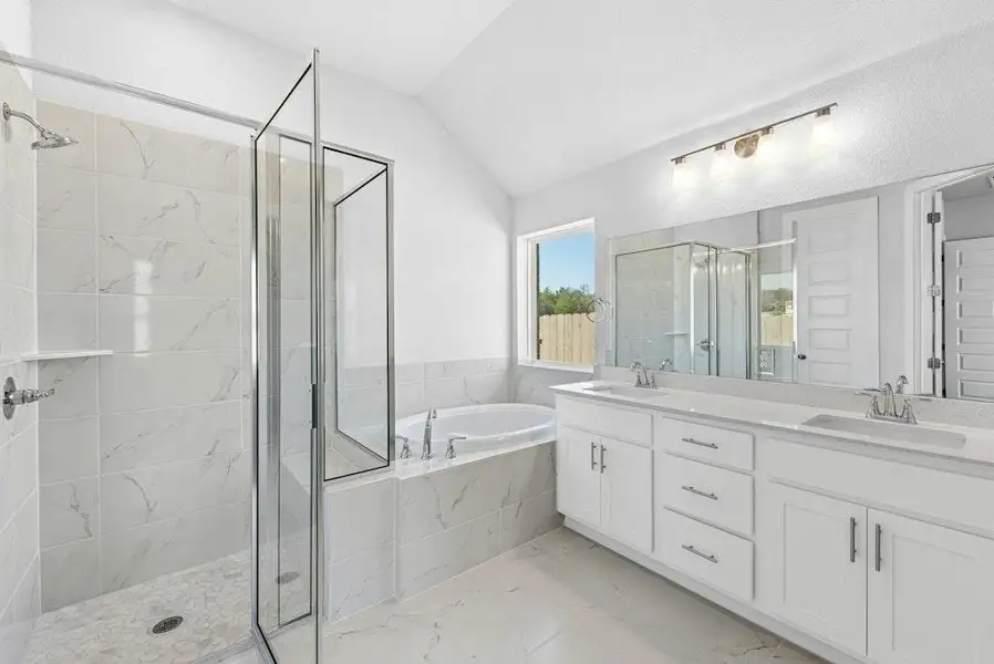 Furnished interior view inside a new home in The Colony, Bastrop (Image 5). Furnished interior view inside a new home in The Colony, Bastrop (Image 5).