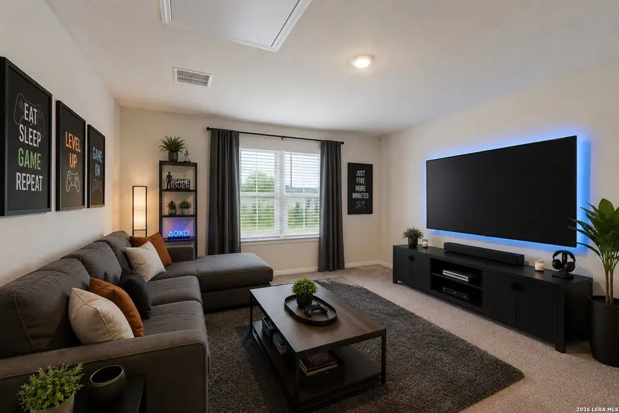 Furnished interior view inside a new home in The Links at River Bend, Floresville (Image 5). Furnished interior view inside a new home in The Links at River Bend, Floresville (Image 5).