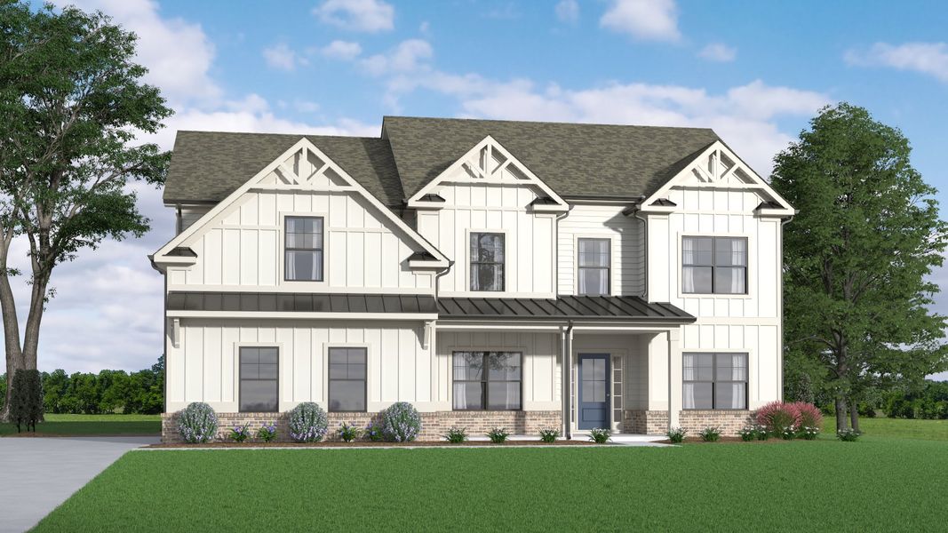 Representative exterior photo of a completed home built from the (GA)The Grayson | Side Entry by Reliant Homes in Alcovy Station, Covington, GA (Image 3). Representative exterior photo of a completed home built from the (GA)The Grayson | Side Entry by Reliant Homes in Alcovy Station, Covington, GA (Image 3).