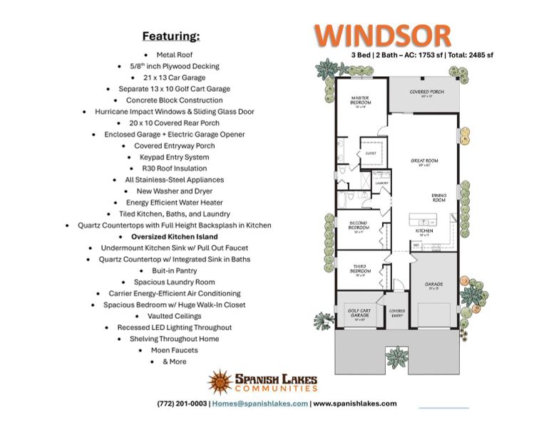 Windsor Floor Plan & Features Landscape Windsor Floor Plan & Features Landscape